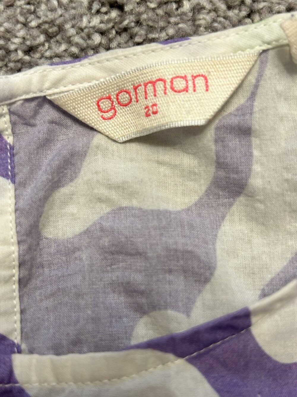 Gorman Purple White Abstract Floral Seersucker Smock Dress AU 20 US 16 Plus Size - Picture 3 of 6